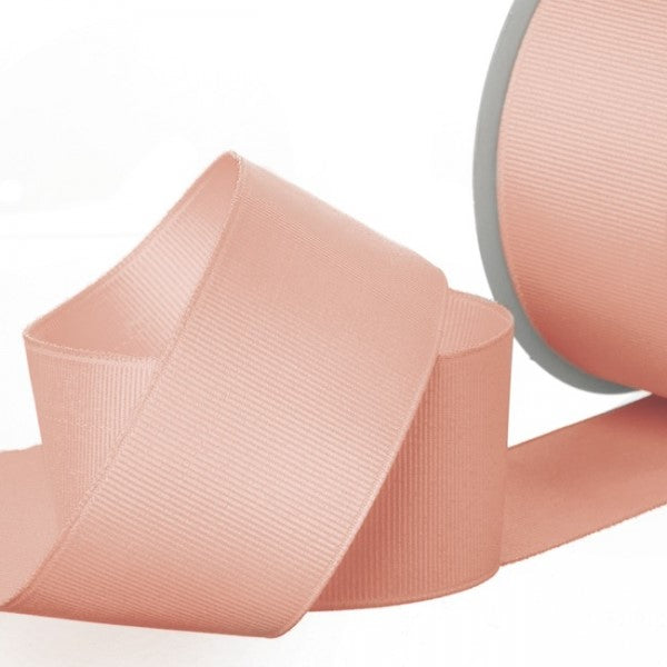 Rose Gold grosgrain ribbon, 38mm wide and 20m long, perfect for crafts, gift wrapping, and elegant decor projects.