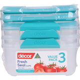 Decor Fresh Seal Container Set Oblong 1l 3pack