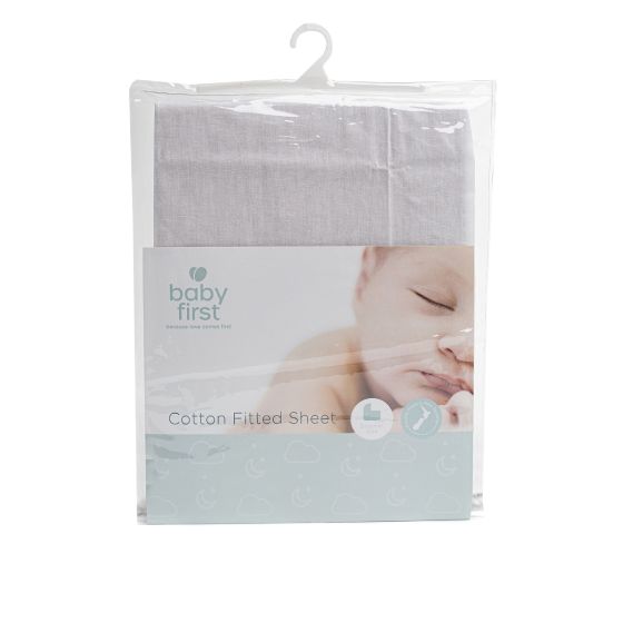 Bassinet Cotton Sheet - Fitted White - Baby First