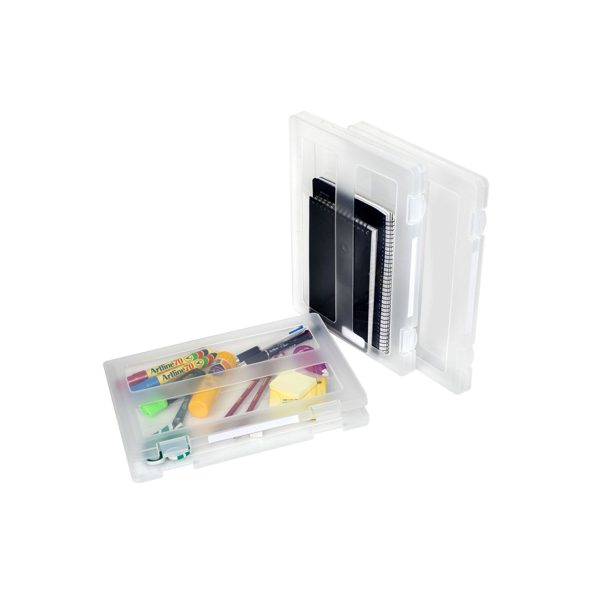 Marbig Plastic A4 File Case Clear W/Clip Labels Plastic A4 Case Clear W/Clip L