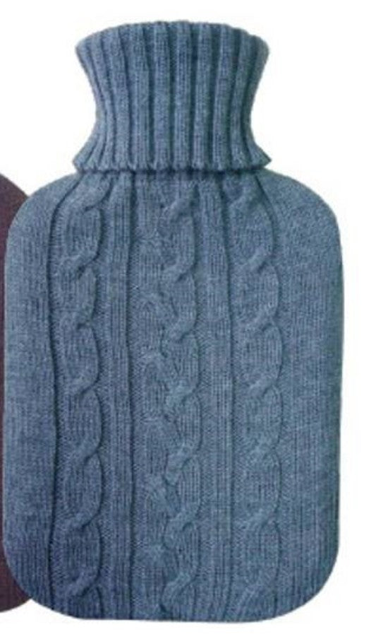 Knit Hot Water Bottle Cover - Blue