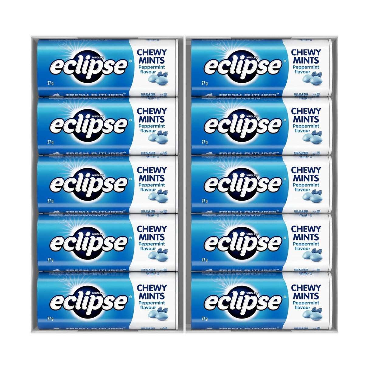 Eclipse Chewy Peppermint Mints Tin Display - 20pcs