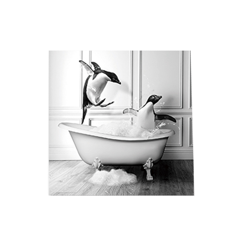 Art Print Canvas Penguins in the Bath 30x30cm