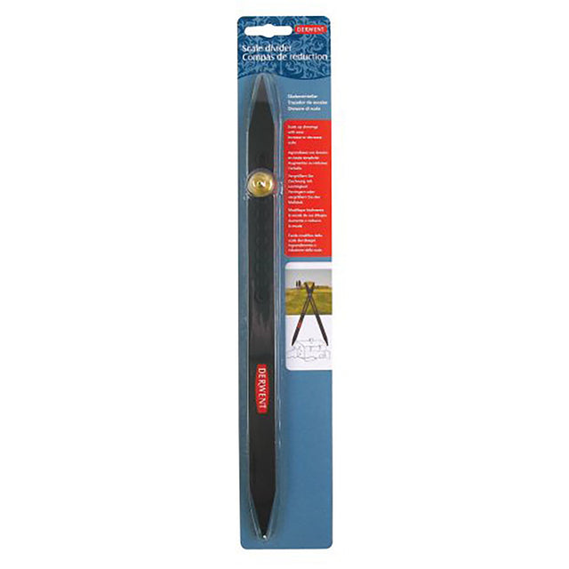 Derwent Scale Divider, a portable drawing tool for accurate measurement transfer in ratios 4:1 to 1:4, ideal for artists.