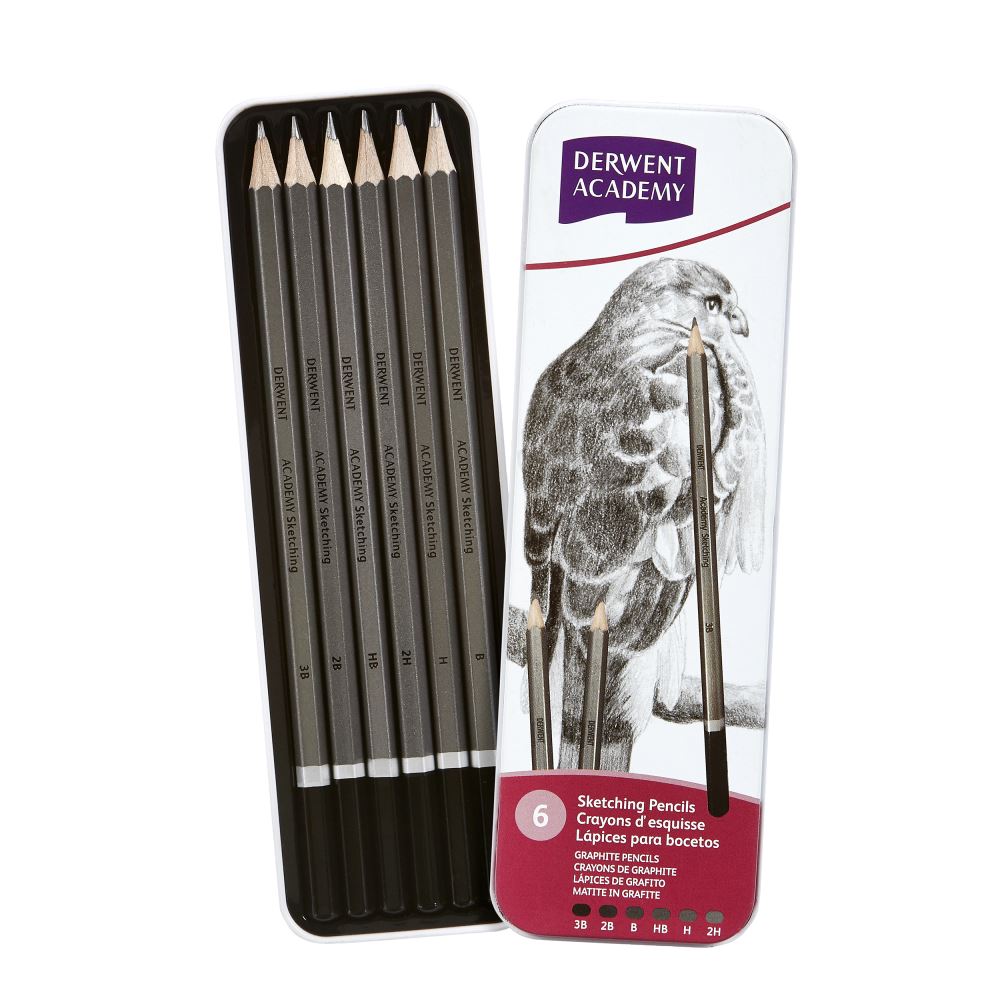 Derwent Academy Sketching Pencils Tin 6