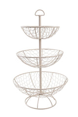 3 Tier Cream Wire Basket - Fruit