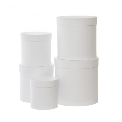 Gift Box - Flower Box Round White Set of 5
