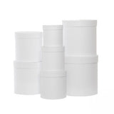 Elegant round white flower box set of 7, perfect for floral arrangements, gifts, or chic storage solutions.