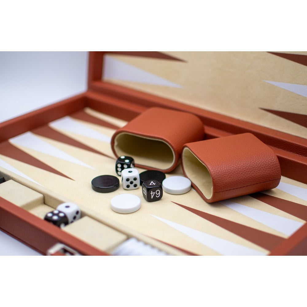 LPG Classics Leather Backgammon Set - Brown Classic Game