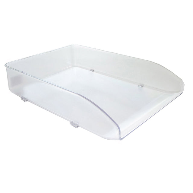 Stylish Metro 3461s Document Tray in Snow/Crystal finish, perfect for organizing A4 and foolscap documents.