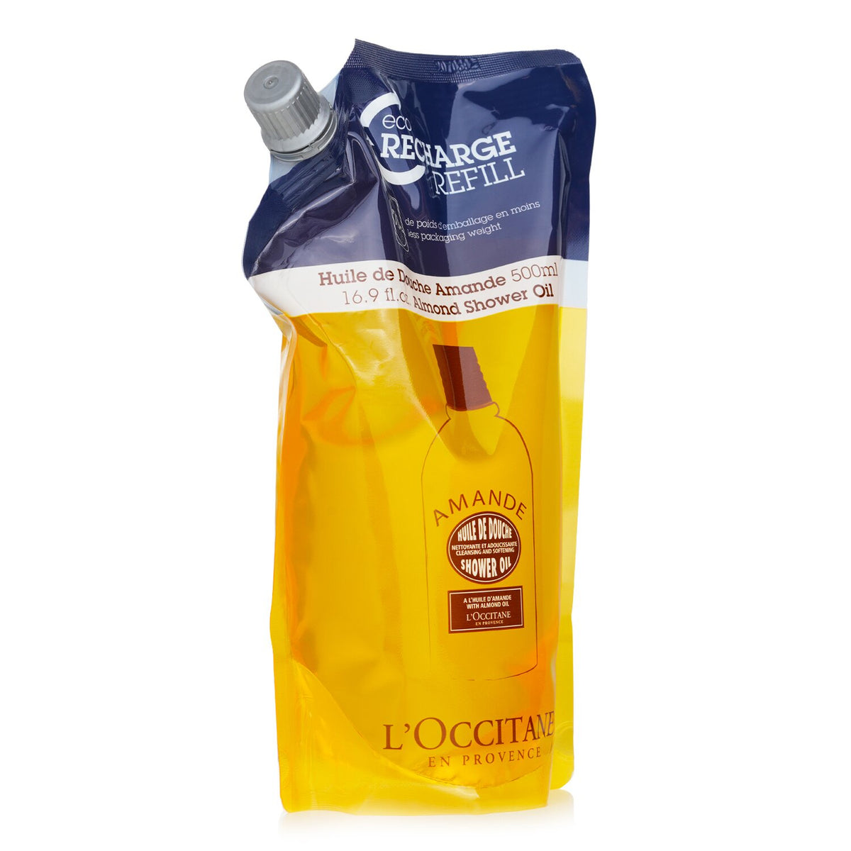 L'Occitane - Almond Cleansing & Softening Shower Oil (Eco-Refill)  - 500ml/16.9o
