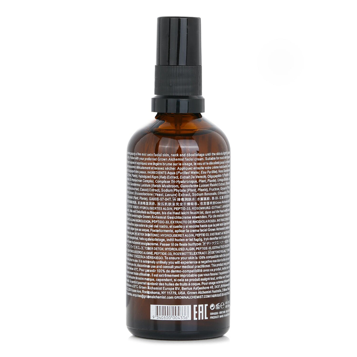 Grown Alchemist - Detox Toner - Hydrolyzed Algin, Peptide-33 & Rhodiola Rosea Ex