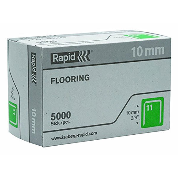 Bulk pack of 5000 Rapid Staples 11/10, designed for secure stapling with 10mm leg length for construction and renovation tasks.