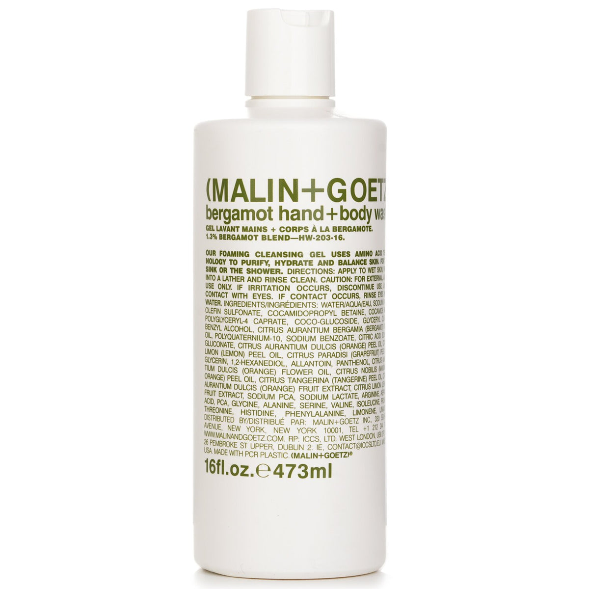 MALIN+GOETZ Bergamot Hand+Body Wash  473ml/16oz