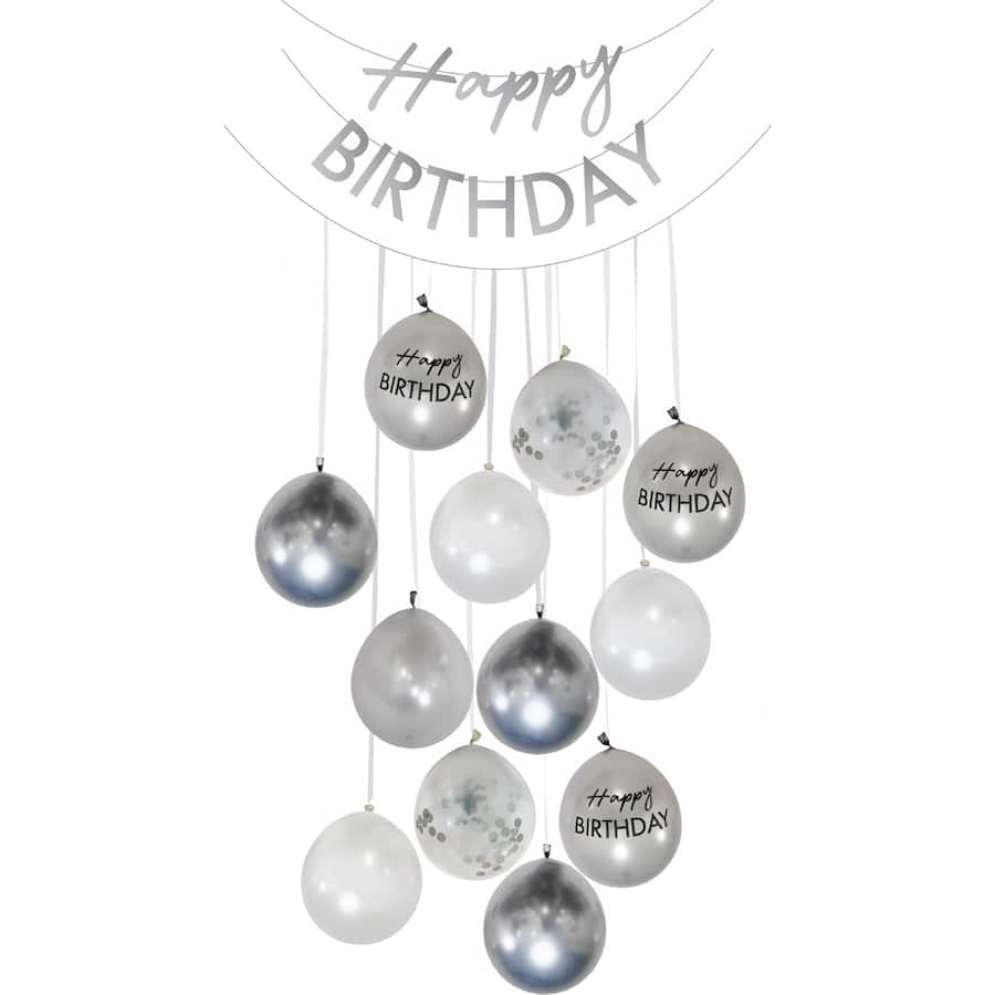 Whiz Pop Bang Balloons With Birthday Banner 13pack