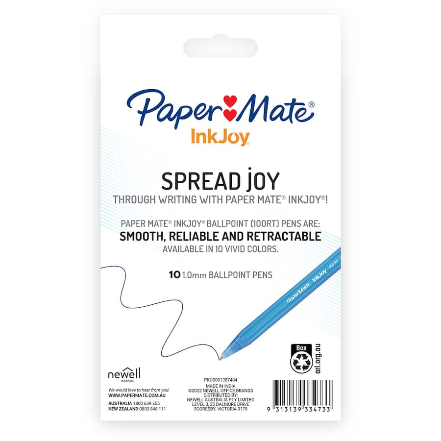 Paper Mate Inkjoy Ballpoint Pens Ultra Smooth Ink 10ea