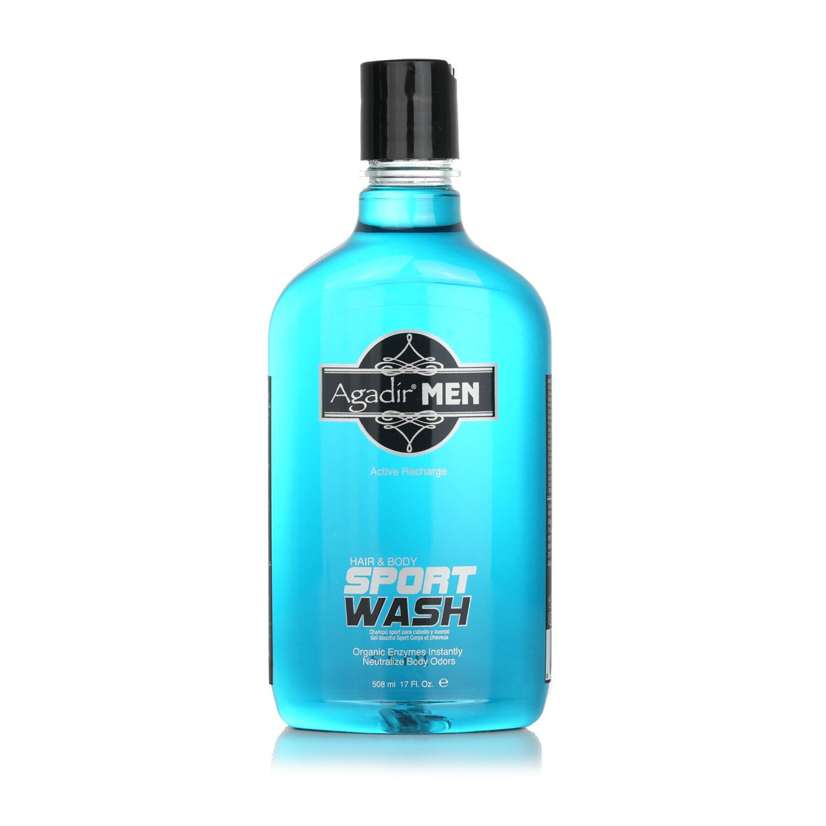 Agadir Argan Oil - Agadir Men Active Recharge Hair & Body Sport Wash  - 508ml/17