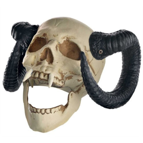 Goat Demon Head Decoration in plastic, 26cm x 19cm, adds gothic style and fantasy touch to home decor.