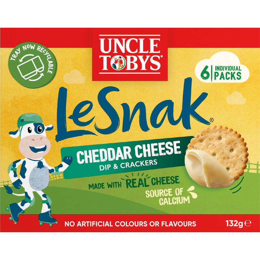 Uncle Tobys Le Snak Dip & Crackers Cheddar Cheese - 132g