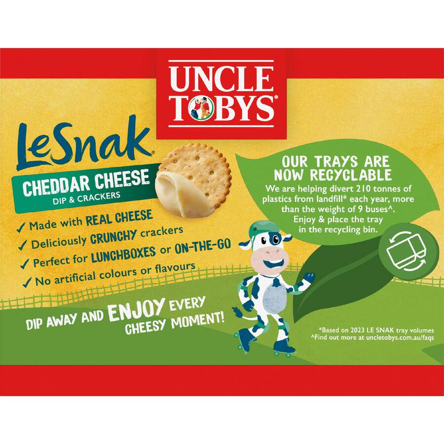 Uncle Tobys Le Snak Dip & Crackers Cheddar Cheese - 132g