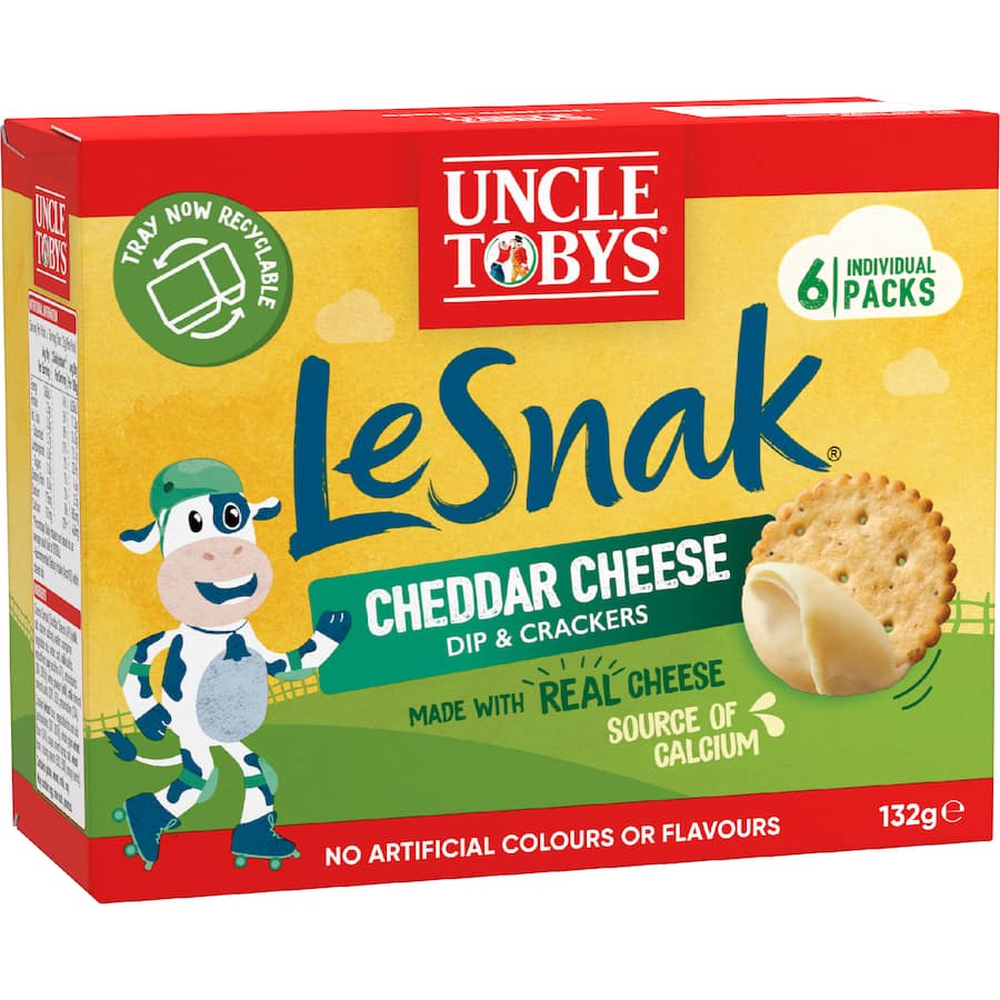 Uncle Tobys Le Snak Dip & Crackers Cheddar Cheese - 132g