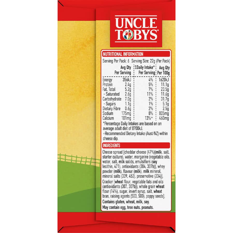 Uncle Tobys Le Snak Dip & Crackers Tasty Cheese - 132g
