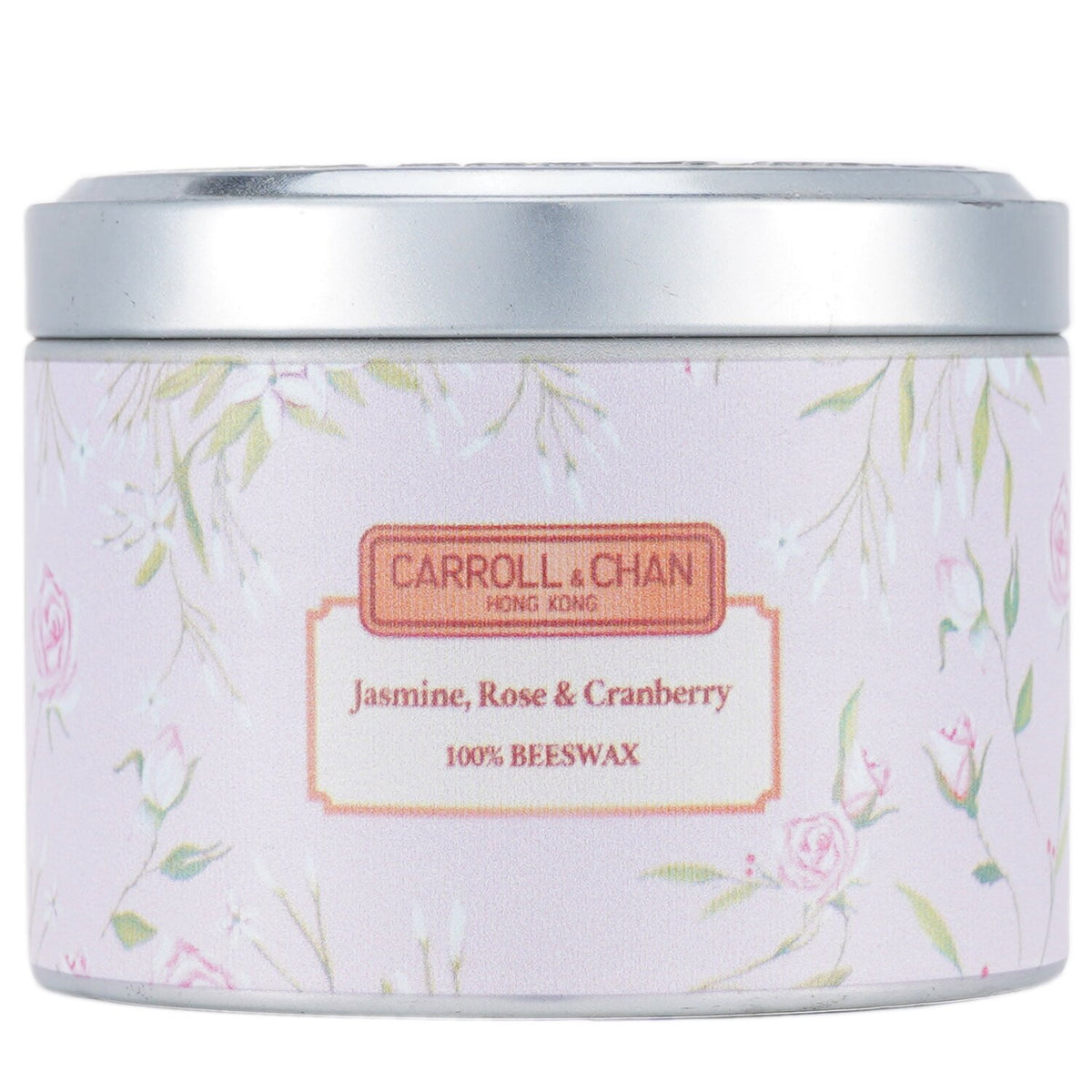 Carroll & Chan - 100% Beeswax Tin Candle - Jasmine Rose Cranberry  - (8x6) cm