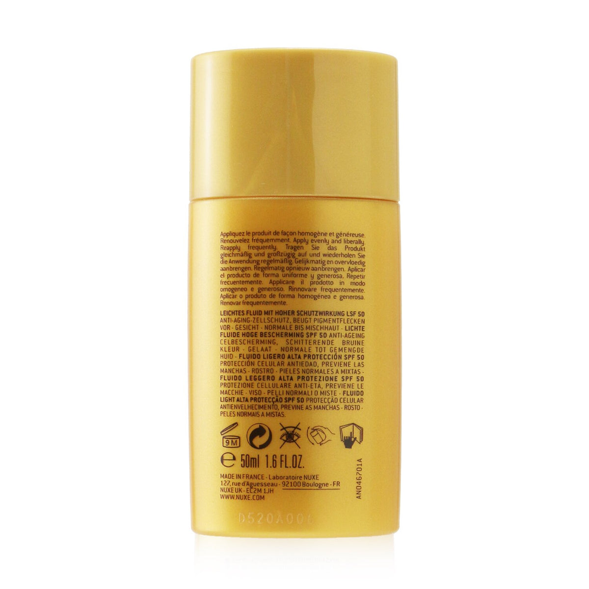 Nuxe - Nuxe Sun Light Fluid For Face - High Protection SPF50 (For Normal To Comb