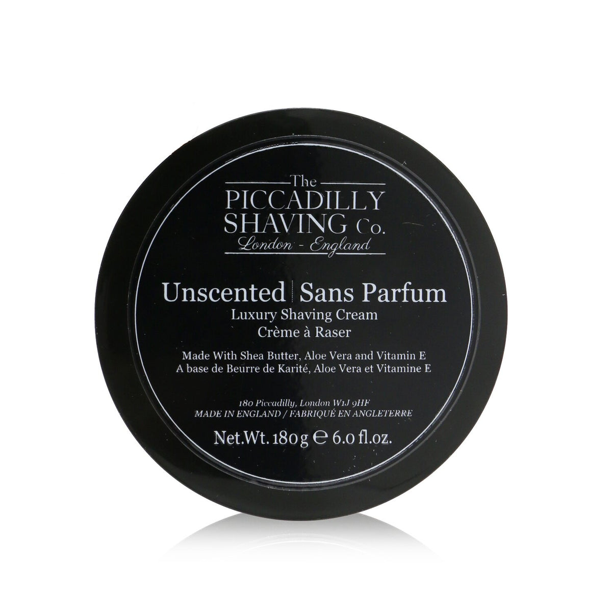 The Piccadilly Shaving Co. - Unscented Luxury Shaving Cream  - 180g/6oz