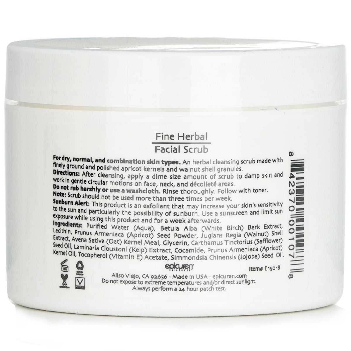 Epicuren Fine Herbal Facial Scrub - For Dry, Normal & Combination Skin Types