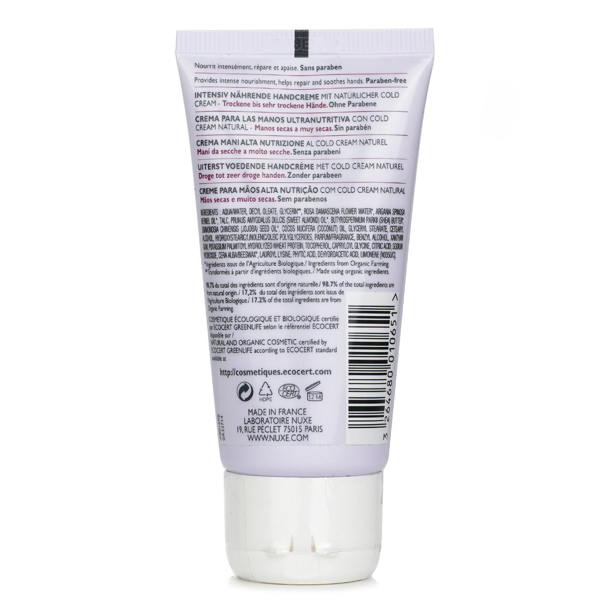 Nuxe - Bio Beaute By Nuxe High-Nutrition Hand Cream With Natural Cold Cream (For