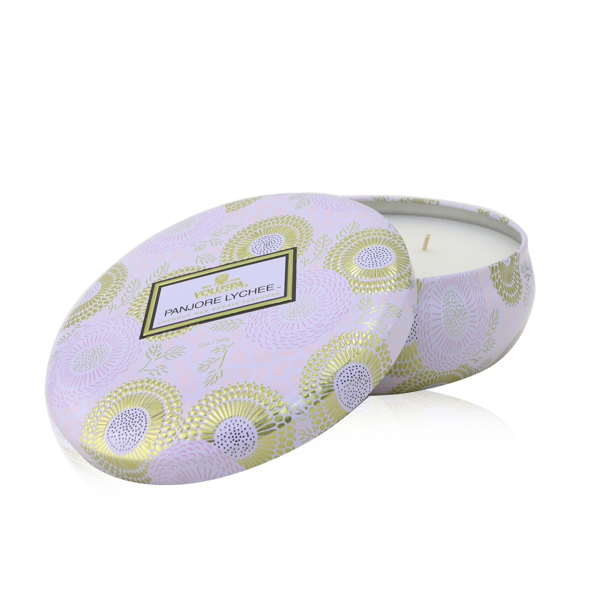 Voluspa - 3 Wick Decorative Tin Candle - Panjore Lychee  - 340g/12oz