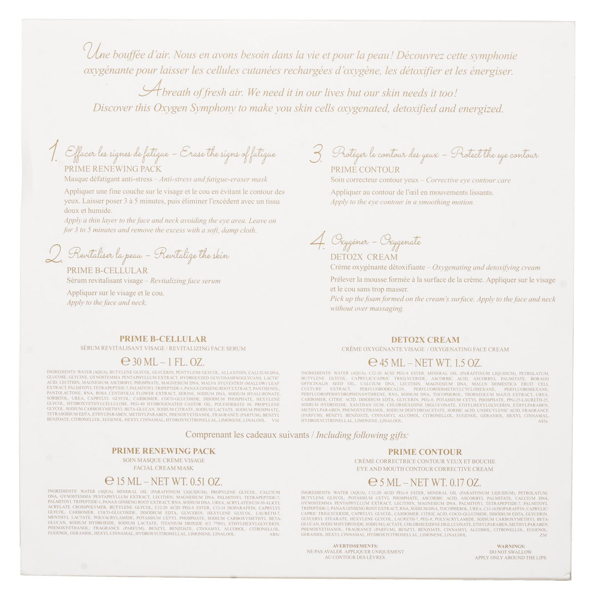 Valmont - The Oxygen Symphony Set: Prime Renewing Pack 15ml + Prime B -Cellular