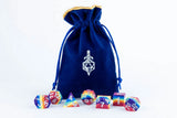Fanroll: Small Velvet Dice Bag: Purple w/ Gold Satin