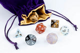 Fanroll: Large Velvet Dice Bag: Purple w/ Gold Satin