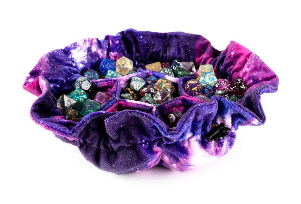 Fanroll: Velvet Compartment Dice Bag with Pockets: Nebula