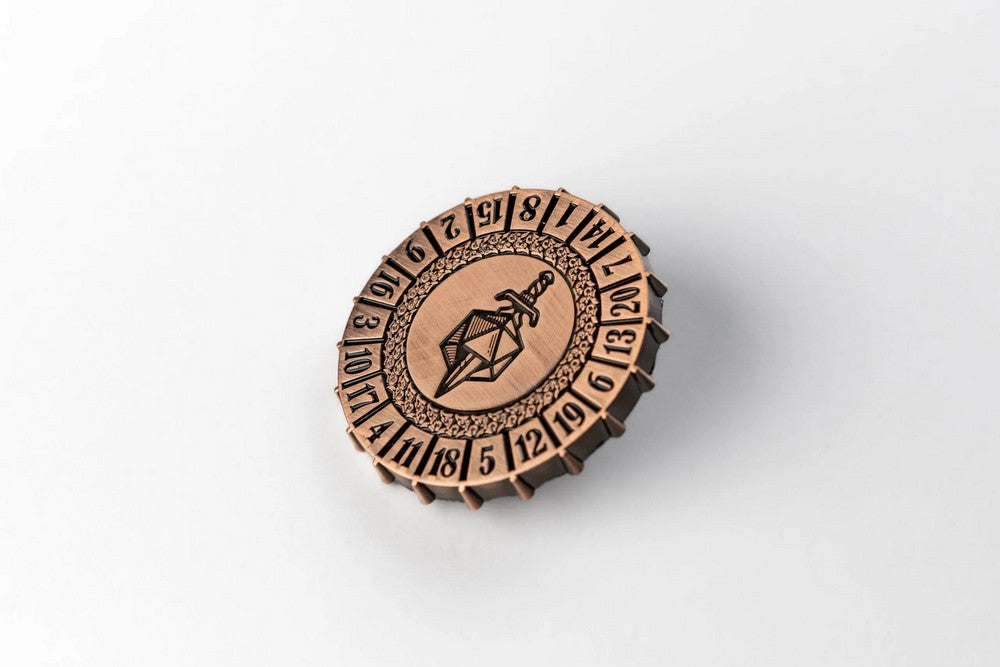 Fanroll: Metal d20 Spinner: Antique Copper