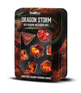 Fanroll: Dragon Storm Inclusion Resin Dice Set: Red Dragon