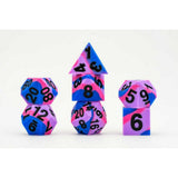 Fanroll: 16mm Pride Sharp Edge Silicone Rubber Poly Dice Set: Bisexual