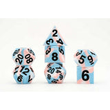 Fanroll: 16mm Pride Sharp Edge Silicone Rubber Poly Dice Set: Transgender