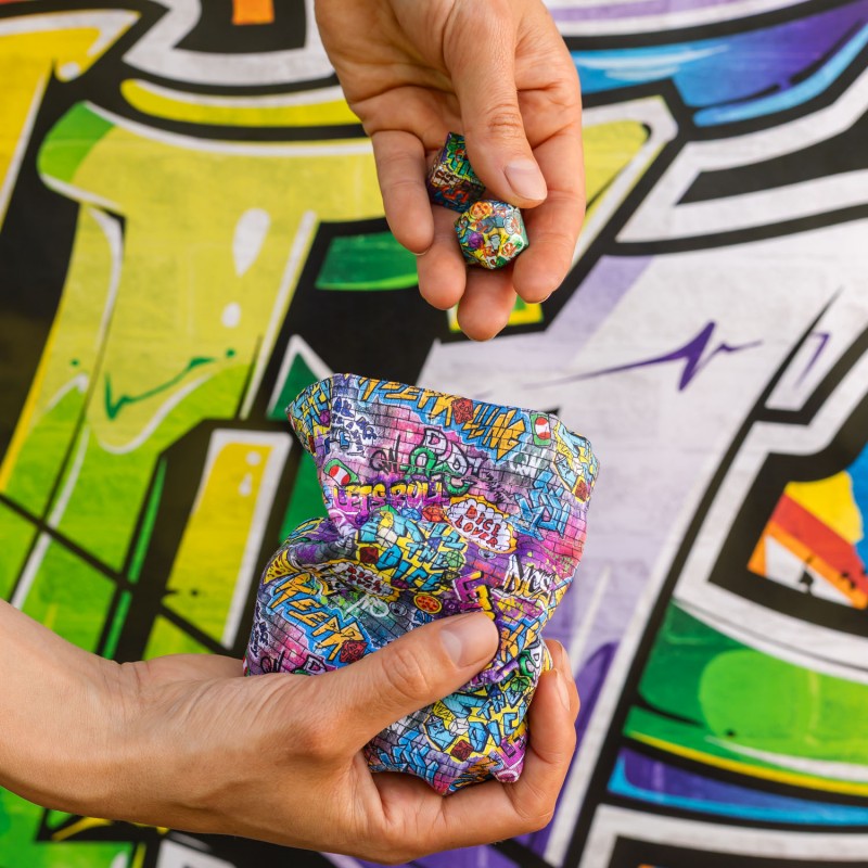 Q Workshop - Full Art - Grafitti - Dice Pouch