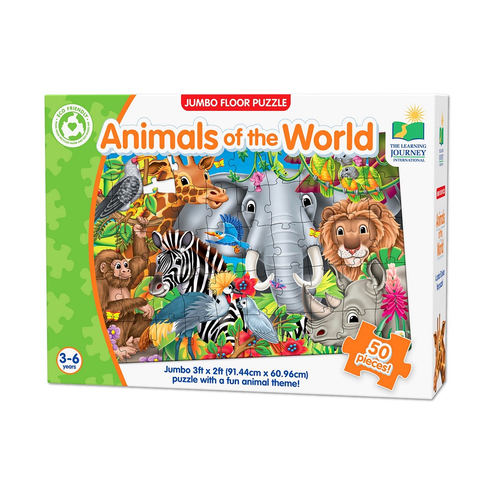 Jumbo Floor Puzzles - Animals of the World, Learning Journey