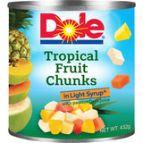 Dole Tropical Chunks Fruit Salad Light Syrup With Passionfruit Can 432g