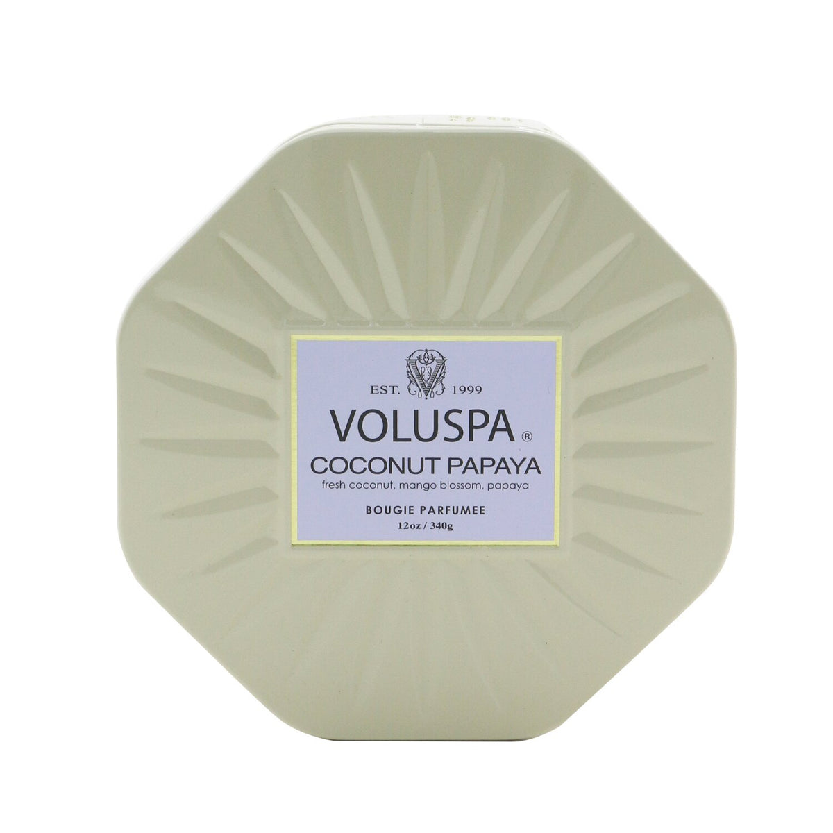 Voluspa - 3 Wick Octagon Tin Candle - Coconut Papaya  - 340g/12oz
