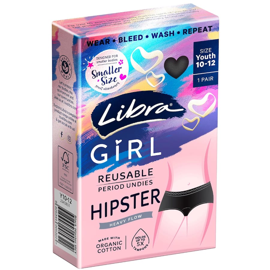 Libra Period Underwear Hipster Small $15.00 / 1ea