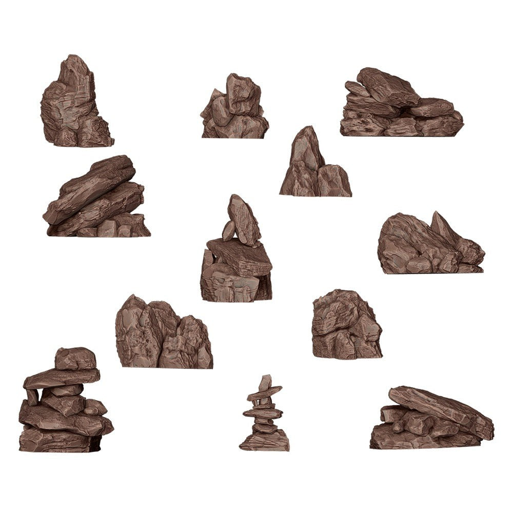 AK Interactive - Basing Bits - Rocks & Tors - 12 Pieces