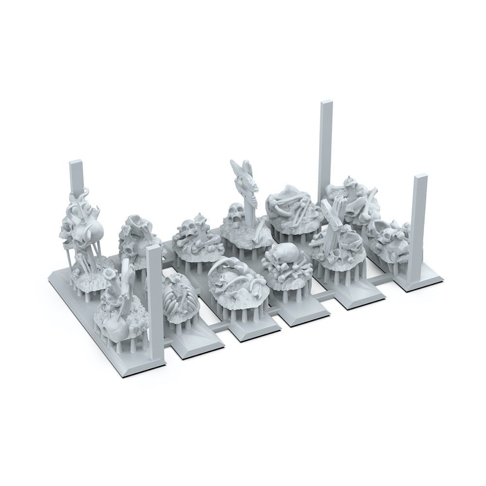 AK Interactive - Basing Bits - Bones Remains - 12 Pieces - Miniature Terrain