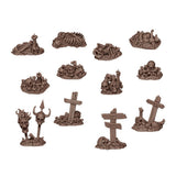 AK Interactive - Basing Bits - Bones Remains - 12 Pieces - Miniature Terrain