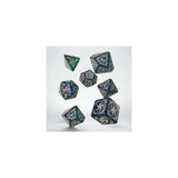 Q Workshop - Tribal - Blue-green & Beige Dice Set