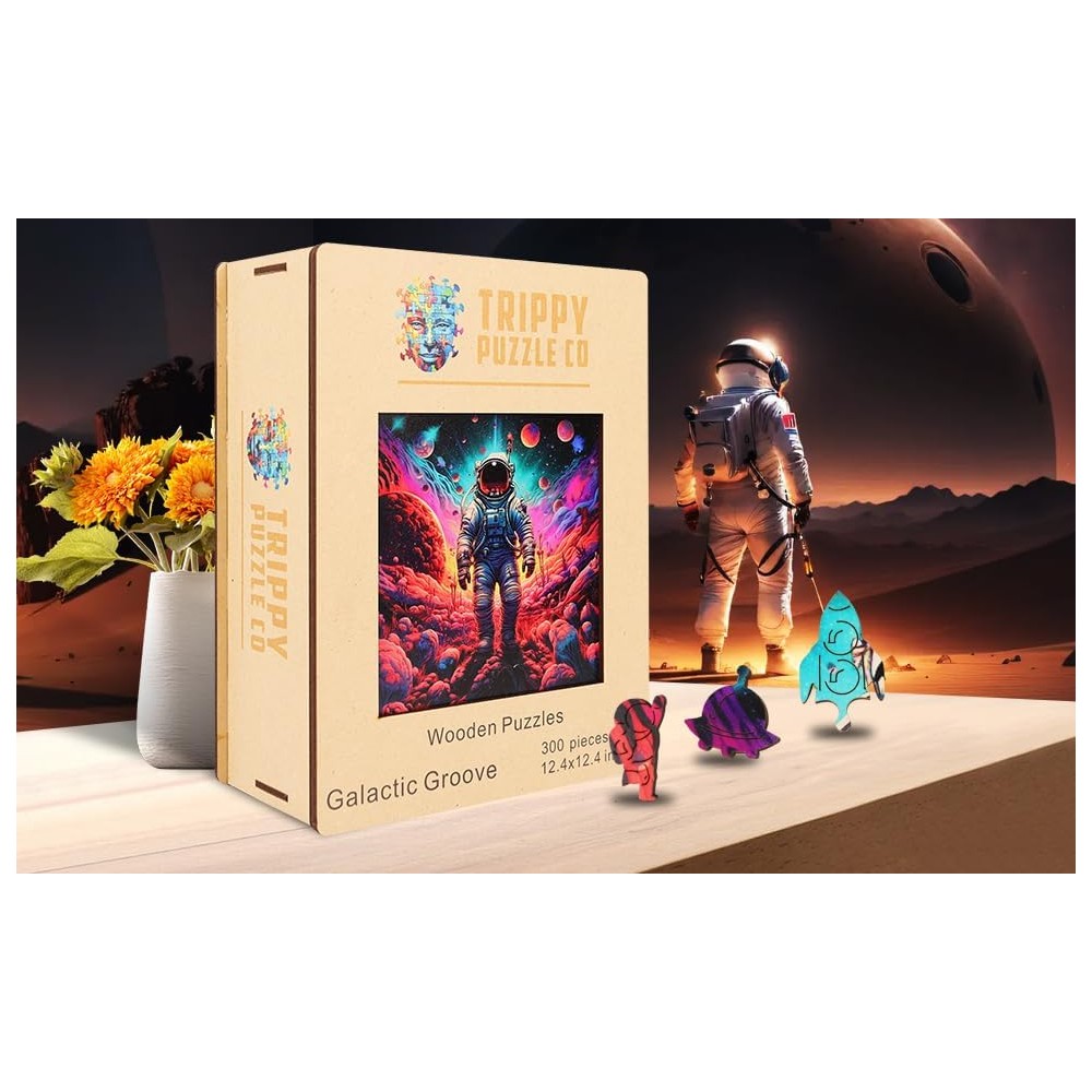 Trippy Puzzles - 300 Piece Wood Jigsaw Galactic Groove